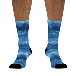 Unisex Tropical Blue 3/4 MTB Socks