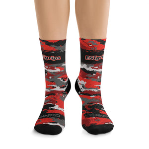 Unisex ESIGrips Red Camo Carbon 3/4 MTB Socks