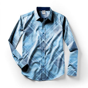 Men's Dusty Blue Camo Long Sleeve MTB Shirt