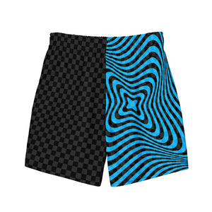 Men's Psychedelic Swirl and Checker Swim Suit