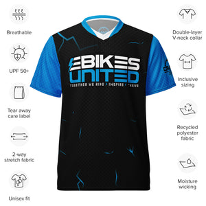 Unisex Ebikes United UPF50+ V-Neck MTB Jersey