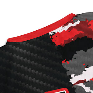 ESI Grips Unisex Red, White, Black Camo Carbon V-Neck MTB Jersey
