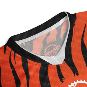 Unisex Bengals Tiger Print UPF50+ V-Neck MTB Jersey