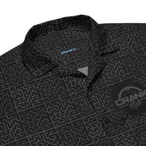 Unisex Black and Grey Maze Check UPF50+ button shirt