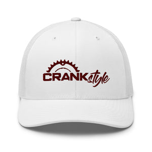 CrankStyle's unisex Maroon Six-panel Trucker Cap