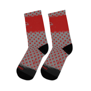 Red & Grey Stars 3/4 MTB Socks