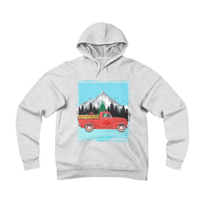 The classic Red Christmas Truck - Unisex Fleece Pullover Hoodie