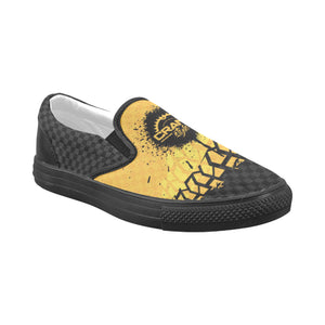 Men's Yellow Tire Check Casual Slip-Ons