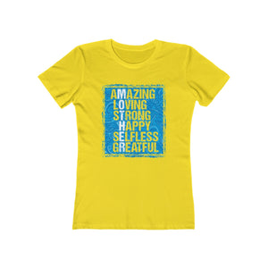 Women Amazing Mothers Tee  Showcase your appreciation for your mother with the Women's Amazing Mother's Tee! This 100 % cotton tee features a stylish, feminine cut that celebrates the loving, strong, happy, selfless, and grateful traits of amazing mothers everywhere. Express your gratitude in style! Crank Style