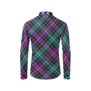 Crank Style's new Unisex Purp & Teal Plaid Check LS Button-Up MTB Shirt—a perfect blend of style and functionality for mountain biking adventures.  Crafted from 100% polyester, this shirt delivers unparalleled comfort, breathability, and a soft touch. The classic button-down design and long sleeves add a touch of sophistication to your MTB attire. 