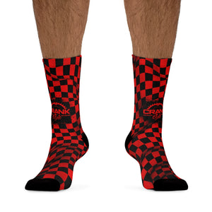 Red & Black Checker 3/4 MTB Socks