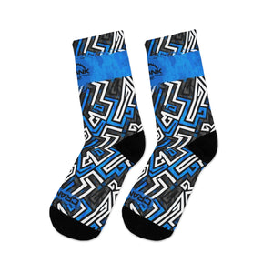 Unisex Blue Graffiti 3/4 MTB Socks