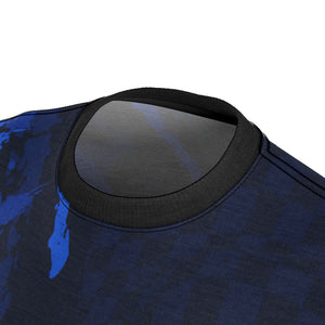 Blue Paint &Checker Pattern MTB Jersey