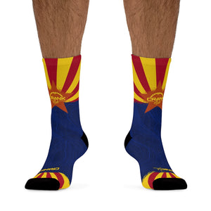 Arizona Flag & Topo Pattern 3/4 MTB Socks