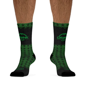 Green & Black Stars 3/4 MTB Socks