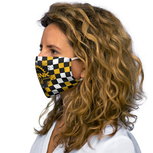 Black Yellow & White Checker Snug-Fit Face Mask