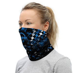 Blue, Black and White Checker Face Mask / Neck Gaiter