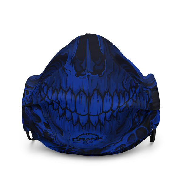 Blue Screaming Skulls Premium face mask