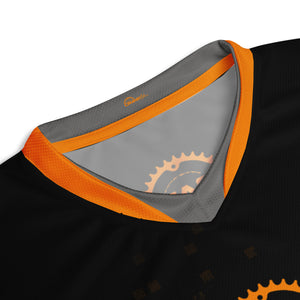 Orange Matrix Recycled UPF50+ Fabric - Unisex Mountain Bike Jersey