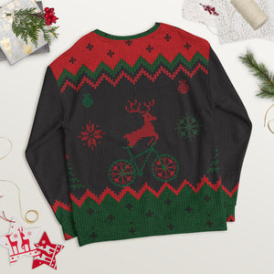 Unisex Funny "ugly" Christmas Mountain Bike Sweatshirt II