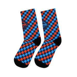 Blue & Orange Checker 3/4 MTB Socks