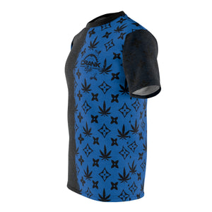 Trendy Blue & Black Cannabis leaf Pattern MTB Jersey