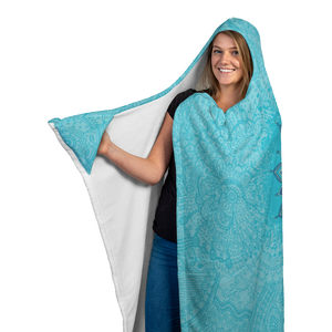 Light Mandala Hooded Blanket with Sherpa Lining