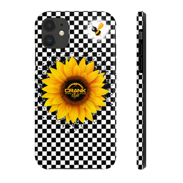 Black & White Checker Sunflower Phone Cases