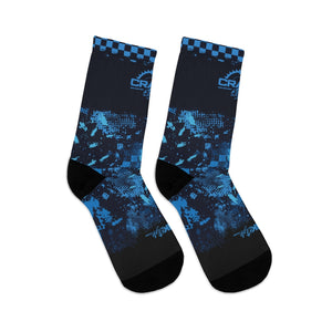 Blue DigiCamo & Checker 3/4 MTB Socks