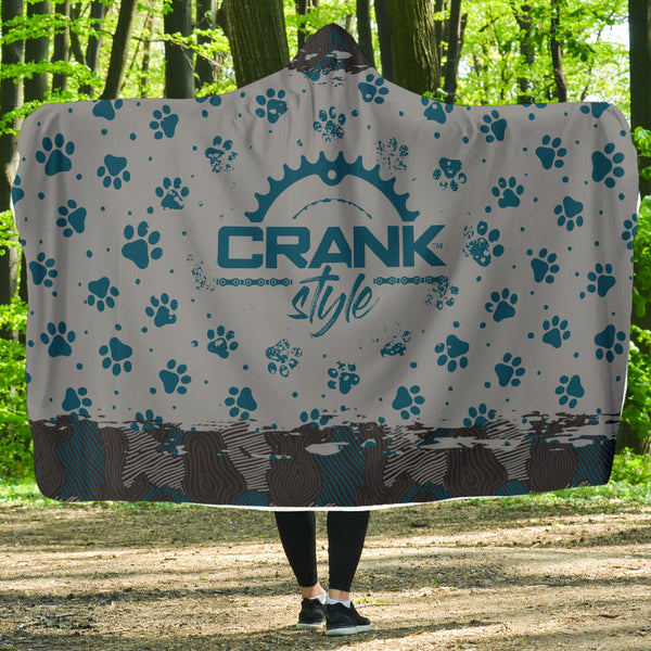 Doggie Paw Print and Camo Hooded Blanket