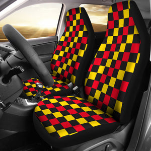 RED & YELO Check Seat Cover