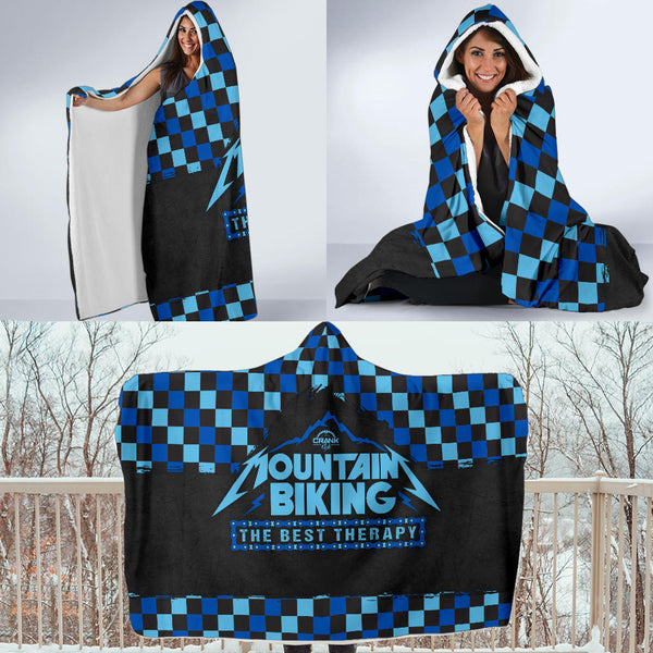 MTBing Therapy Hooded Fleece Blanket
