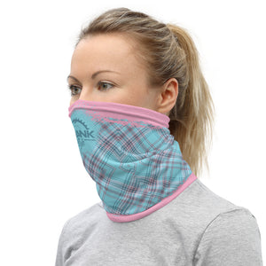 Washable and reusable Pink and aqua plaid face mask, neck gaiter, headband. These are great for protecting yourself from the elements and even the coronavirus (covid19). Now you can be fashionable and practical. Either on the trails as you shred or running to the store. .