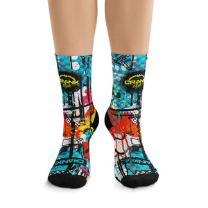 Unisex Grungy Graffiti 3/4 MTB Socks