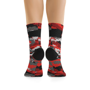 Unisex ESIGrips Red Camo Carbon 3/4 MTB Socks