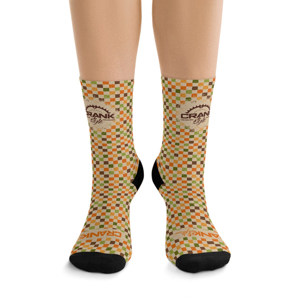 Unisex Retro Checker 3/4 MTB Socks
