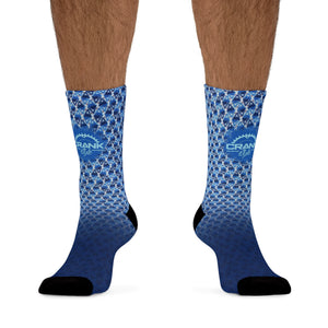 Unisex Blue Tri-Pattern 3/4 MTB Socks