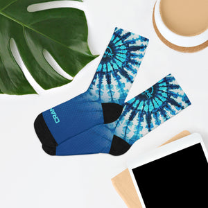 Unisex Tie Dye Shibori 3/4 MTB Socks