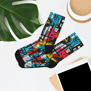 Unisex Grungy Graffiti 3/4 MTB Socks