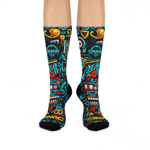 Unisex Urban Graffiti Tall MTB Crew Socks