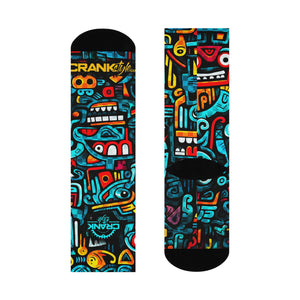 Unisex Urban Graffiti Tall MTB Crew Socks