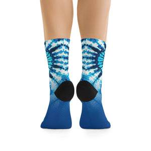 Unisex Tie Dye Shibori 3/4 MTB Socks