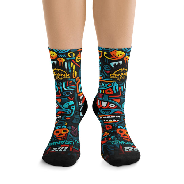 Unisex Urban Graffiti 3/4 MTB Socks