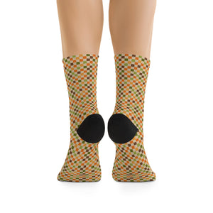 Unisex Retro Checker 3/4 MTB Socks