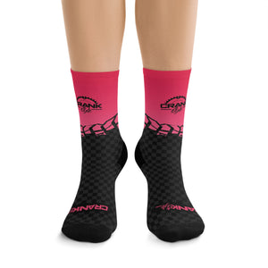Unisex Hot pink Tire Check 3/4 MTB Socks