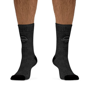 Unisex Black & Grey Maze Check 3/4 MTB Socks