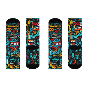 Unisex Urban Graffiti Tall MTB Crew Socks