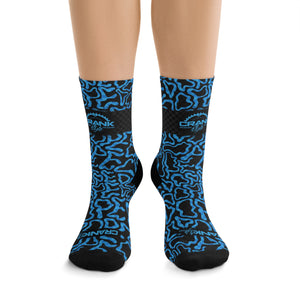 Unisex Blue Dope Check 3/4 MTB Socks