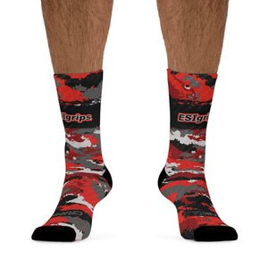 Unisex ESIGrips Red Camo Carbon 3/4 MTB Socks