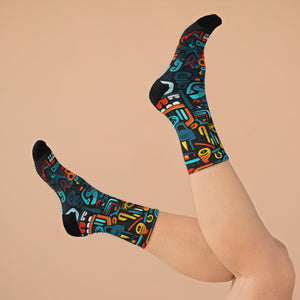 Unisex Urban Graffiti 3/4 MTB Socks